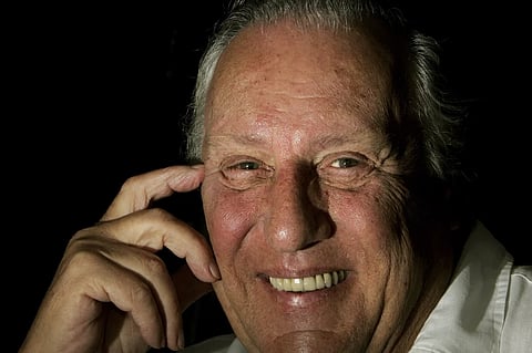 British author Frederick Forsyth poses for a photograph in Hertford, England, Aug. 17, 2006.