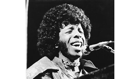 Rock star Sylvester "Sly" Stone of Sly and the Family Stone appears in April 1972