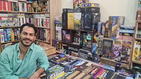 Ankit Pal with his board game collection