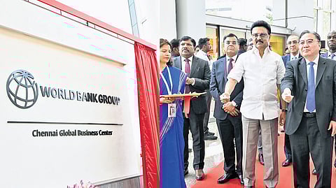 Chief Minister MK Stalin inaugurating the expanded Global Business Centre of the World Bank in Chennai on Tuesday.