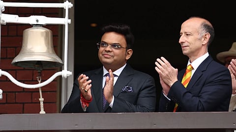 ICC chair Jay Shah ringing the bell at historic Lord’s cricket stadium before the start of World Test Championship final last year