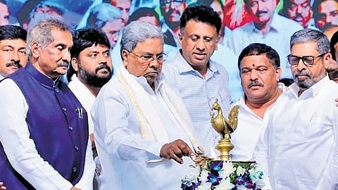 CM Siddaramaiah inagurates KUSUM C solar project in Gouribidanur.