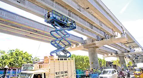 The accident spot in Manapakkam