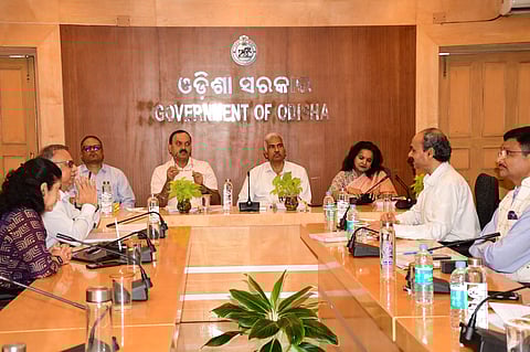 Chief secretary Manoj Ahuja chairing the state level single window clearance authority meeting.