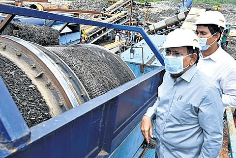 Minsiter Narayana visits Dumping yard at Ramapuram near Tirupati on Saturday