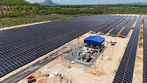 Image of 9 MW solar facility set up in mining area