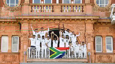 South Africa team celebrate World Test Championship victory on the Lords balcony