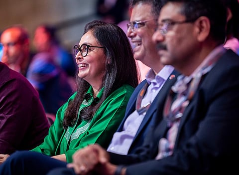 Vita Dani (L), co-founder of Ultimate Table Tennis