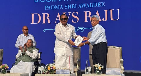 Former Vice-President M Venkaiah Naidu on Sunday unveiled the biography of NCC Limited founder and Padma awardee Dr AVS Raju.