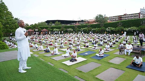 Yoga event at Manthena Arogyalayam.