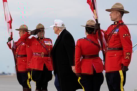 President Donald Trump arrives on Air Force One at Calgary International Airport, Sunday, June 15, 2025, in Calgary, Canada, ahead of the G7 Summit.