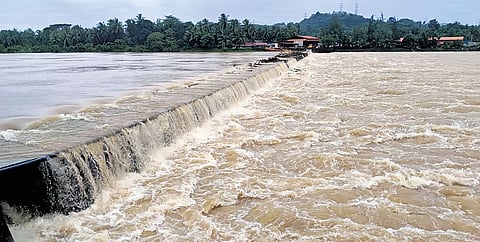 Maravoor dam overflows as heavy rain lashes Dakshina Kannada district on Monday