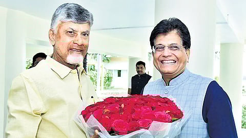 Chief Minister N Chandrababu Naidu met Union Commerce and Industry Minister Piyush Goyal.