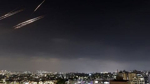 In this video that went viral on social media, Iranian missiles targeting Israel look like shooting stars.