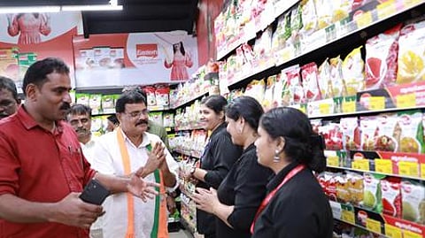 BJP candidate Mohan George campaigning in Nilambur.