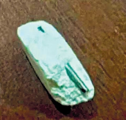 The metal piece found in the tablet dispensed from public wellness centre