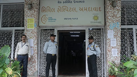 The Civil Hospital at Ahmedabad which became the frontline for treating the injured in the Air India plane crash.