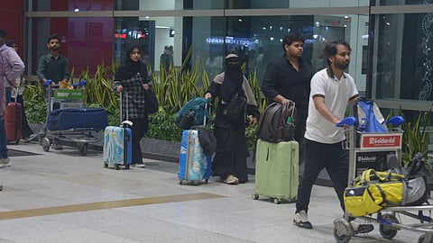 Indian Students who were studying in Iran arrived in Delhi airport today morning.