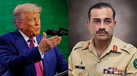 A collage of US President Donald Trump (L) and Pakistan's Army Chief Asim Munir.