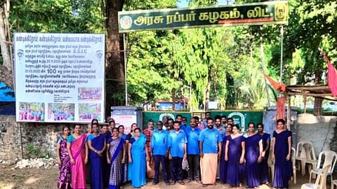 Arasu rubber corporation factory workers at Keeriparai are protesting for more than 160 days, demanding ESI benefits from the company.