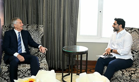 Lokesh and Blair, during their meeting in New Delhi, discussed at length the skill development agenda being implemented in the State, skill census, employment opportunities to youth from AP abroad, and the technological support by TBI.