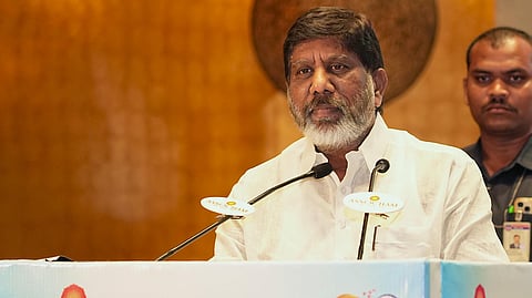 Deputy Chief Minister Mallu Bhatti Vikramarka speaks at the ASSOCHAM Southern CSR & Sustainability Conference and Awards in Hyderabad on Friday.