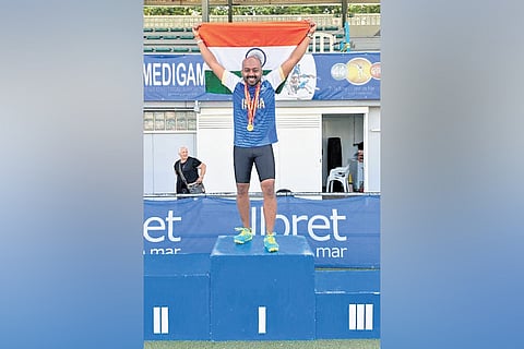 Dr Alwin after winning gold medals for India at World Medical Games