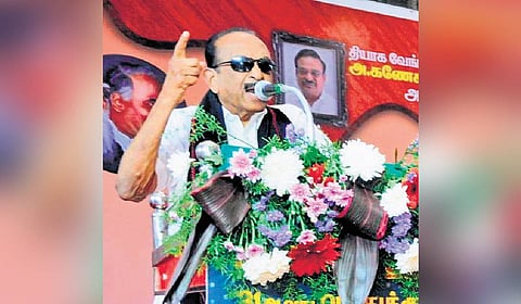 MDMK general secretary Vaiko during the party’s 31st general body meeting in Erode on Sunday.