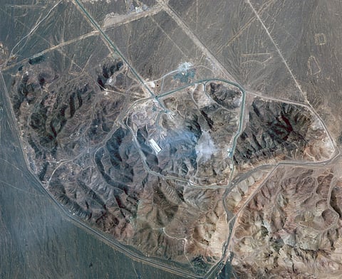 This satellite picture by Planet Labs PBC shows Iran's underground nuclear enrichment site at Fordo following U.S. airstrikes targeting the facility, on Sunday, June 22.