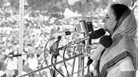 Prime Minister Indira Gandhi during the emergency period.