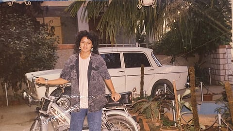 One of the participants of the project, Vinita Sareen, with her moped