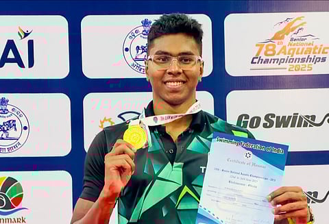 Benedicton Rohit shattered the national record in the 100m butterfly stroke in the Senior National Aquatic Championships