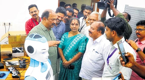 Finance Minister K N Balagopal visits Zoho Corporation’s IT campus at Neduvathur, Kottarakkara, to review the final phase of construction work