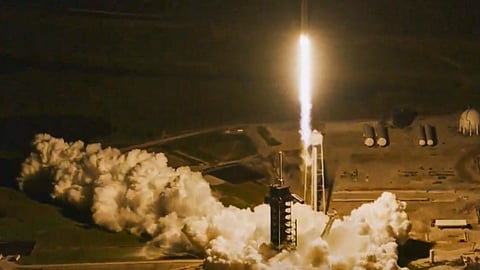 SpaceX Falcon 9 rocket with the Crew Dragon capsule carrying Indian astronaut Shubhanshu Shukla and three others lifts off from the launch pad at the Kennedy Space Centre, in Florida, USA.