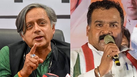Congress Thiruvananthapuram MP Shashi Tharoor (L) and Congress MP Manickam Tagore.