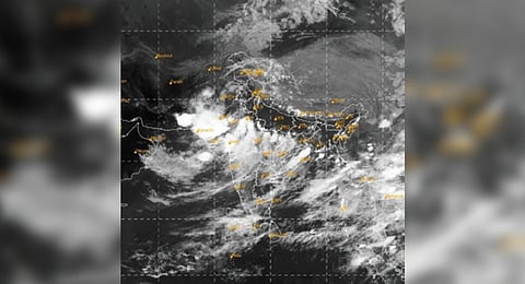 The low pressure along with the associated cyclonic circulation is likely to move west-northwestwards across north Odisha and adjoining Gangetic West Bengal, Jharkhand and Chhattisgarh.