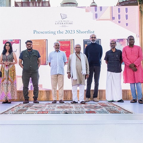 Perumal Murugan along with other shortlisted writers at The JCB Prize for Literature, 2023