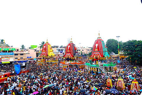 Lord Jagannath’s Nandighosha could not go beyond Bagadia Dharamshala near the Lions’ Gate.