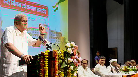 , Vice President Jagdeep Dhankhar addresses a gathering at Sneh Milan Samaroh in Jaipur, Rajathan