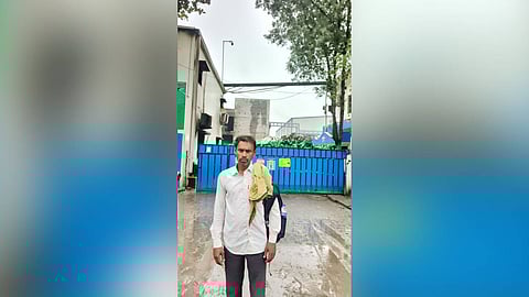 Dileep Gugain from Bihar enquiring about his brother Shankar at the Sigachi industry in Pasahamylaram in Sangareddy district on Wednesday