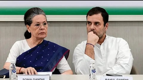 Congress leaders Sonia Gandhi, Rahul Gandhi