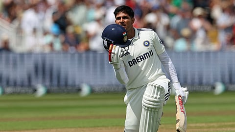 Shubman Gill celebrates his first Test double hundred