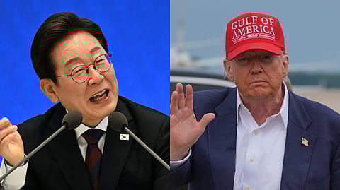 South Korean President Lee Jae-myung (L) and his American counterpart Donald Trump.