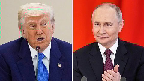 This combination photo shows US President Donald Trump (L) and Russian President Vladimir Putin (R).