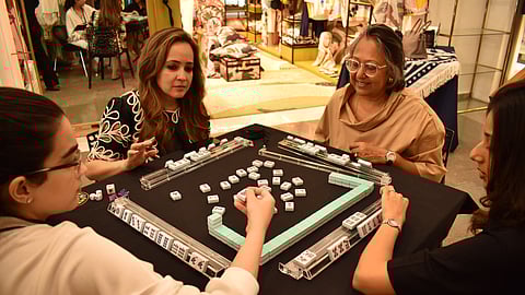 From left: Gehna and Shalini Manglani, Yashodhara Shroff, and Radhika Narang