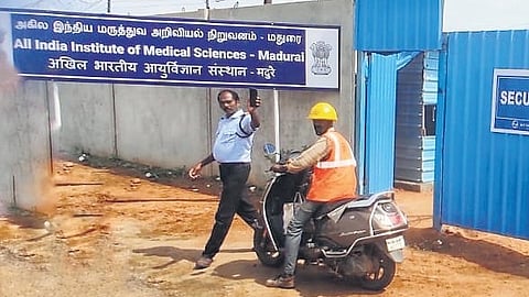 The site where the All India Institute of Medical Sciences is being constructed at Thoppur in Madurai.