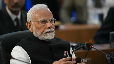 Prime Minister Narendra Modi during the first plenary session of the BRICS summit in Rio de Janeiro, Brazil, on July 6, 2025.