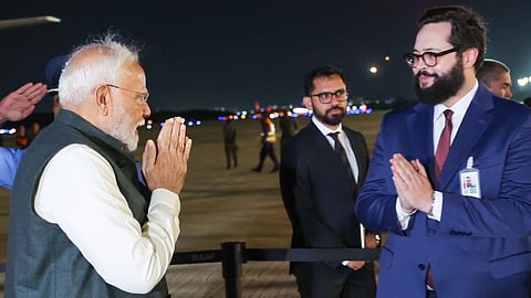 PM Modi arrives at the Galeao International Airport