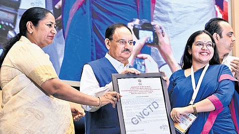 The event was attended by BJP president J P Nadda, Chief Minister Rekha Gupta, Health Minister Pankaj Singh and other senior officials.