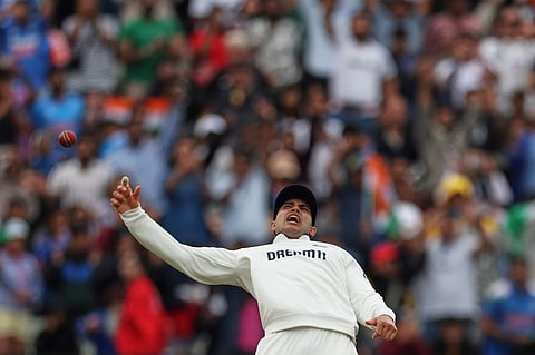 India's captain Shubman Gill celebrates after their win against England on day five of the second cricket test match at Edgbaston in Birmingham, England, Sunday, July 6, 2025.